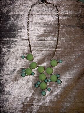 Mint Green Cluster Bib Necklace - Women Jewelry